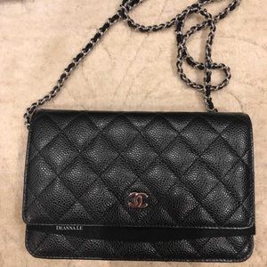 Chanel WOC in Black Caviar SHW